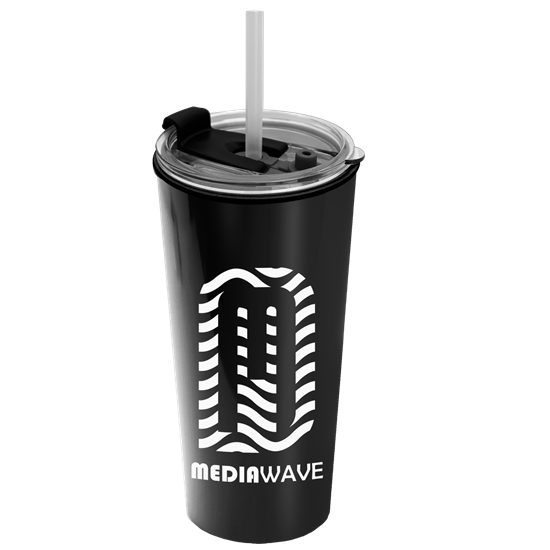 MC18FS - The Explorer - 18 oz. Travel Tumbler with 2-in-1 Flip and Straw hole lid (Straw included)